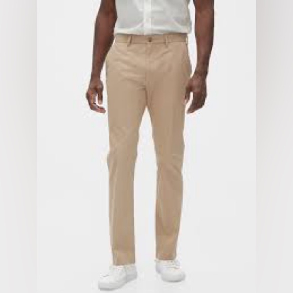 Banana Republic Factory Aiden Fit Slim Chino Khaki Pants 33x32 Summer-Weight